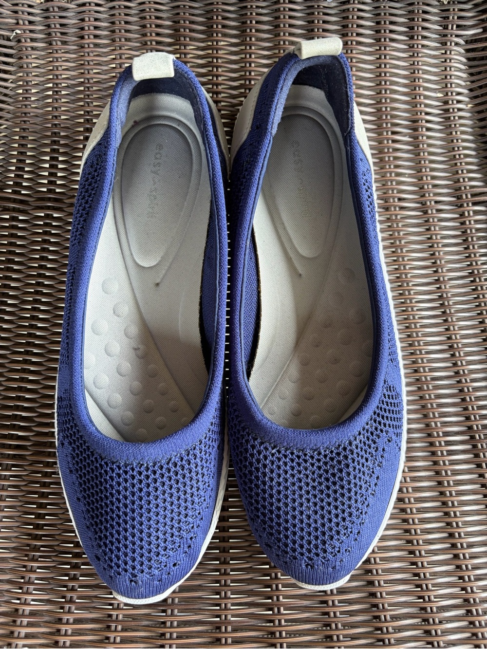 Easy Spirit Glitz Navy Knit Slip-On Flats